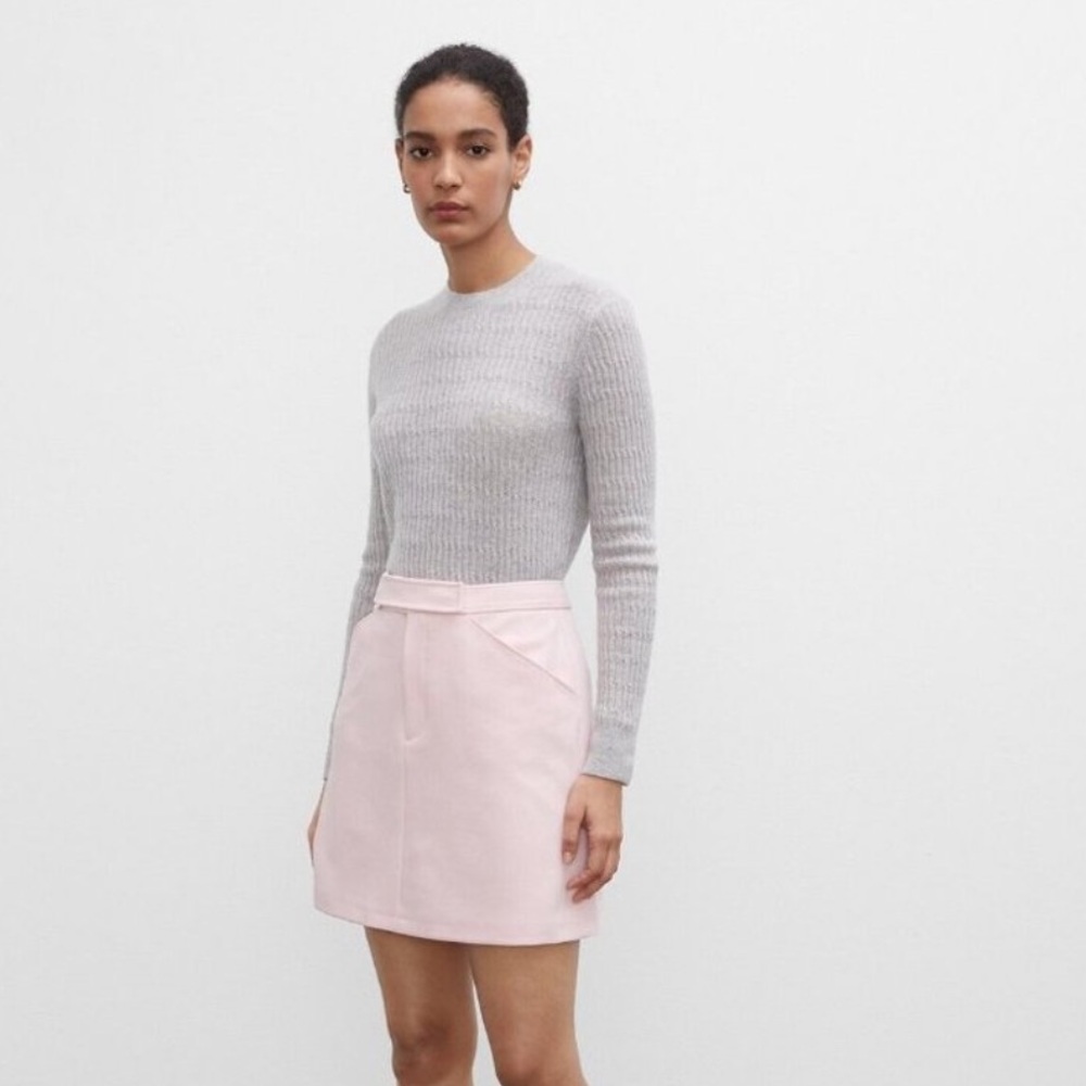 Club Monaco Women's Suiting Belted Mini Skirt in Light Pink 12 $150 originally